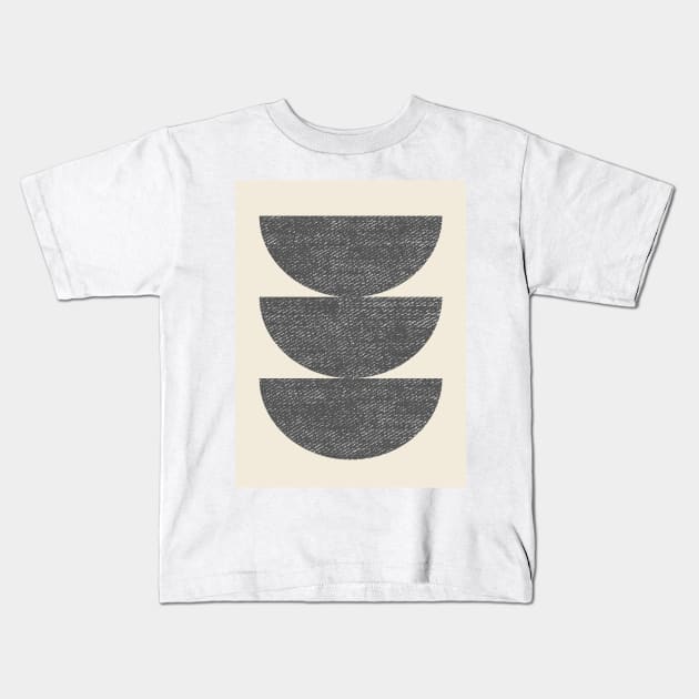 Half Circle 3 - Gray Kids T-Shirt by moonlightprint